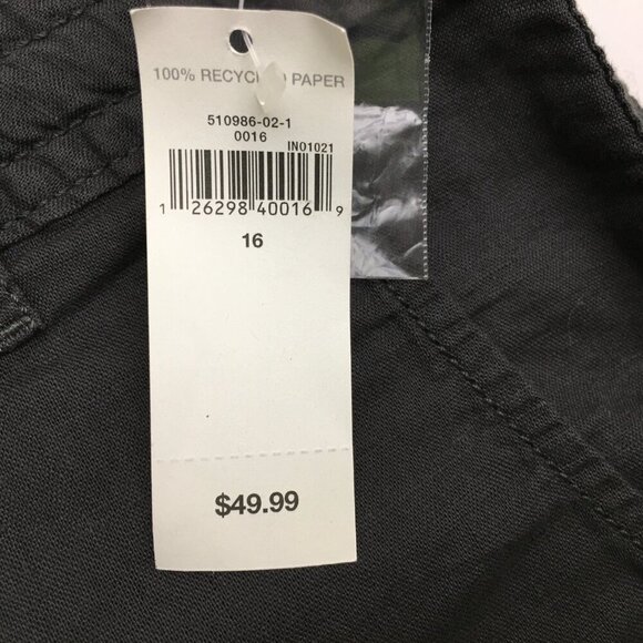 NEW Gap Women's Dark Gray Linen Blend Pants Button Fly size 16 length 32" - Picture 4 of 10